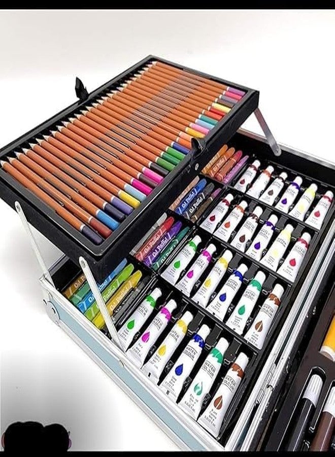 DHARMISHO 145 Piece Color Set Kit for Kids, Art & Craft Box with Pencils, Crayons, Oil Pastels, and Drawing Tools, Perfect for Boys & Girls - Image 3